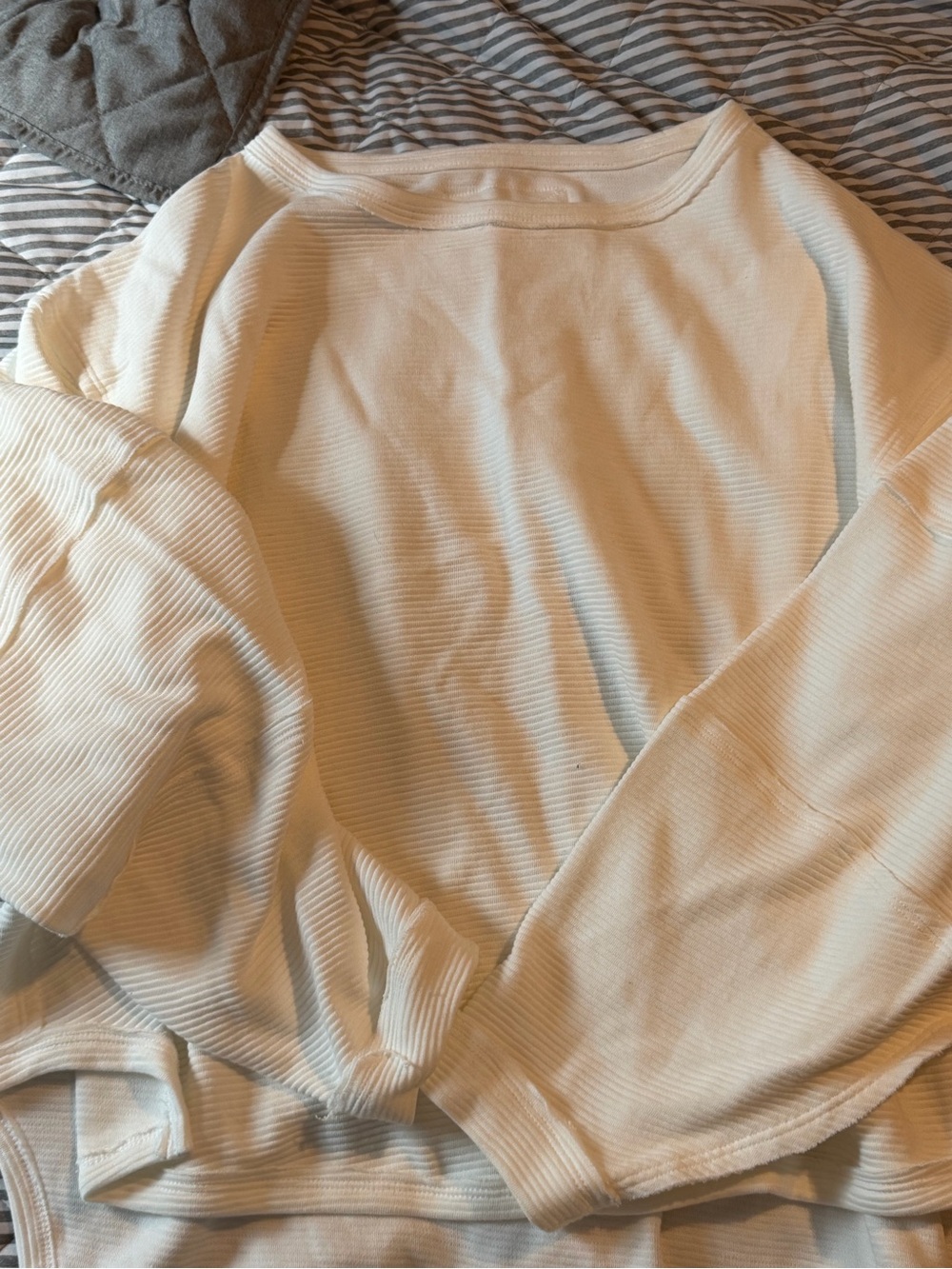 Cozy Ribbed Cream Long Sleeve Top Free People